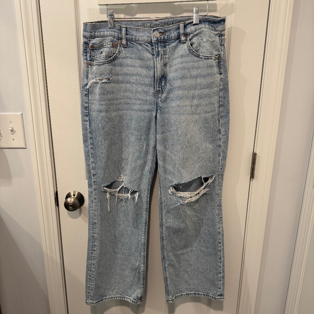 AE Strigid Ripped High-Waisted Stovepipe Jean